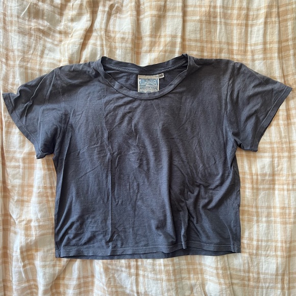 Jungmaven Tops - Yungmaven Dusty Blue Cropped T-Shirt